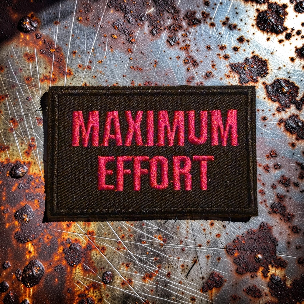 Maximum Effort Tactical Morale Patch Pink Olive Green Hook and Loop Fastener